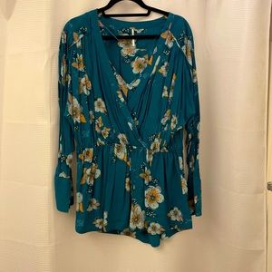 Floral, long sleeve free people blouse